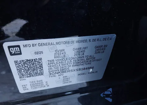 2025 Chevrolet Blazer Fwd Rs z USA, uszkodzony, nr VIN 3GNKBERSXSS184984